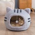 Dailypets Fluffy Cat Bed with Ears – Plush Cozy Cat Cave for Indoor Cats