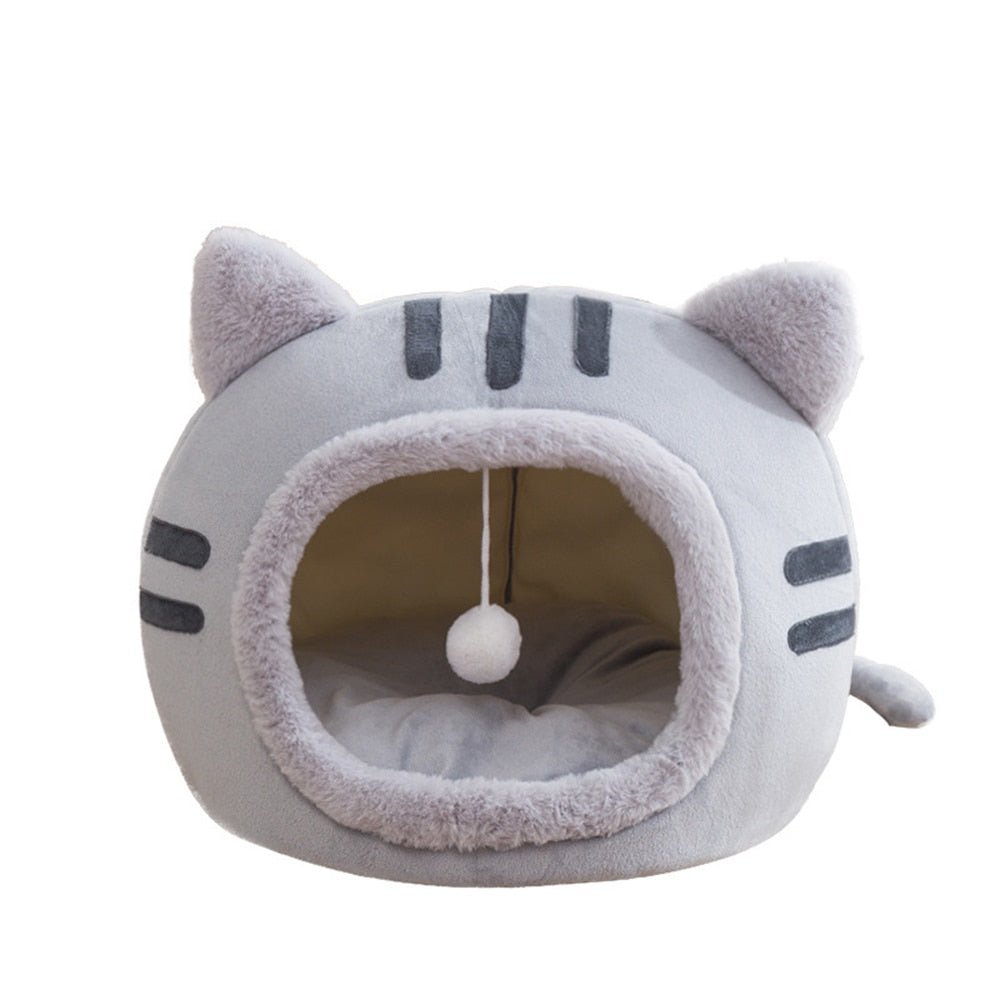 Dailypets Fluffy Cat Bed with Ears – Plush Cozy Cat Cave for Indoor Cats