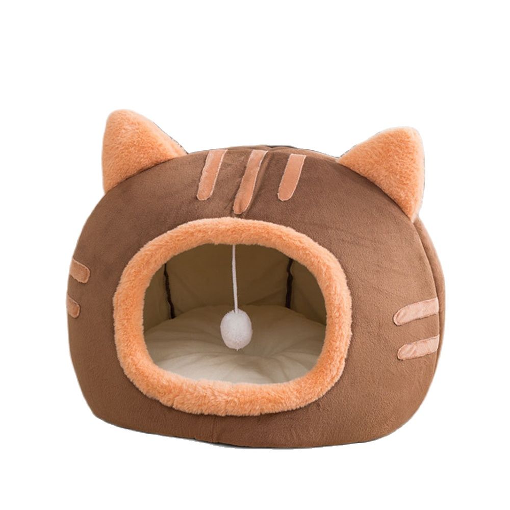 Dailypets Fluffy Cat Bed with Ears – Plush Cozy Cat Cave for Indoor Cats