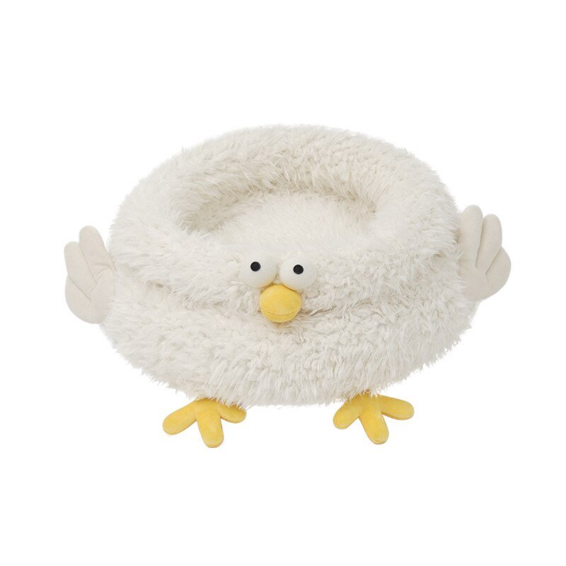 Dailypets Chick Calming Cat Bed – Fluffy Sleeping Nest for Cats