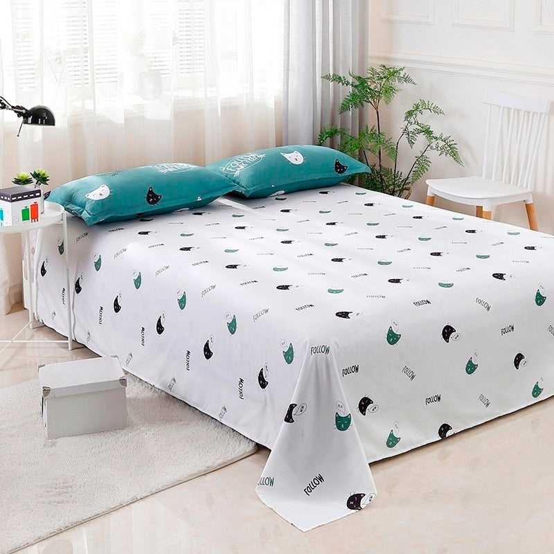 Dailypets Cat Lover Bedding Set – Two-Tone Microfiber Duvet Cover with Bed Sheet