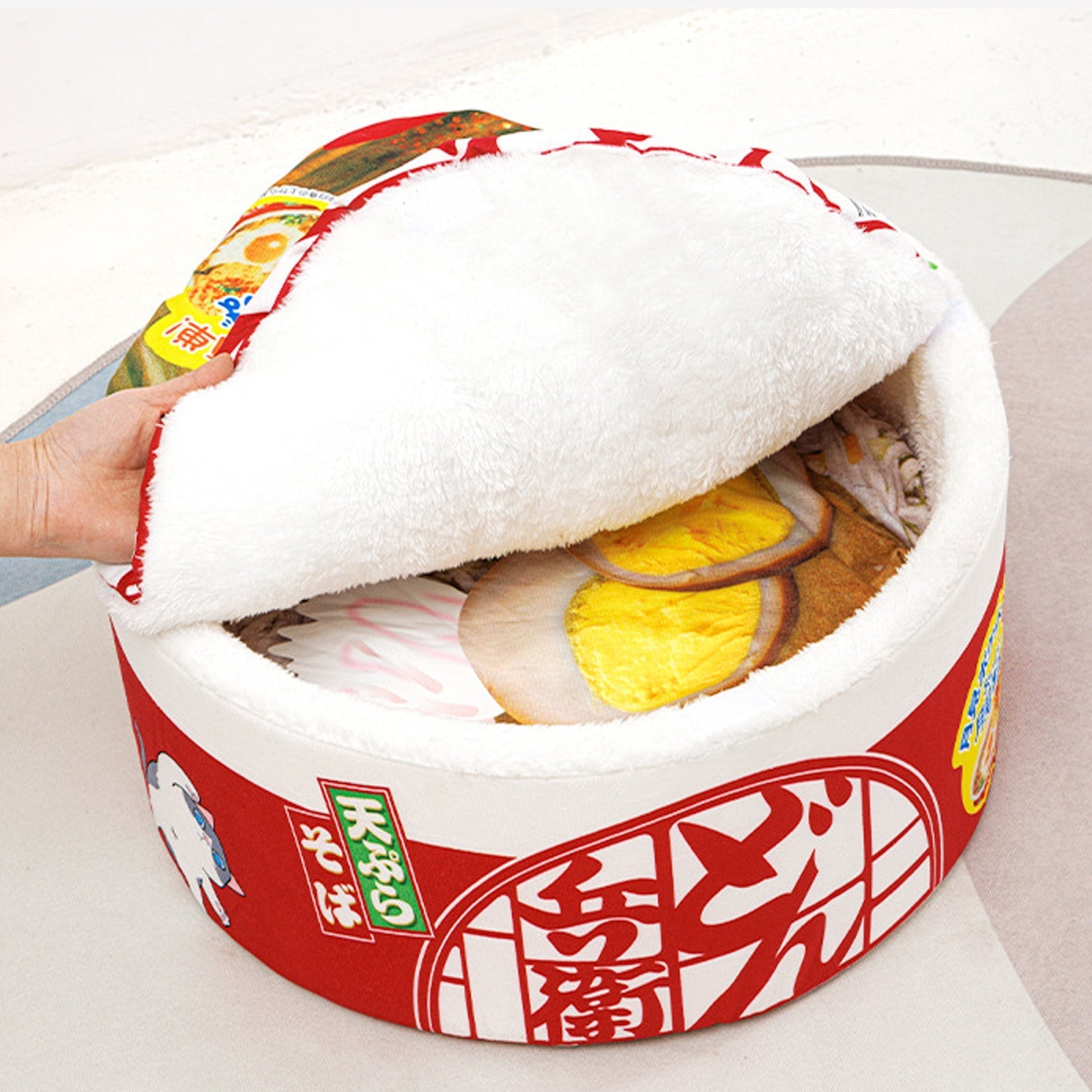 Dailypets Noodle Bowl Cat Bed – Plush Cozy Cat Hideout