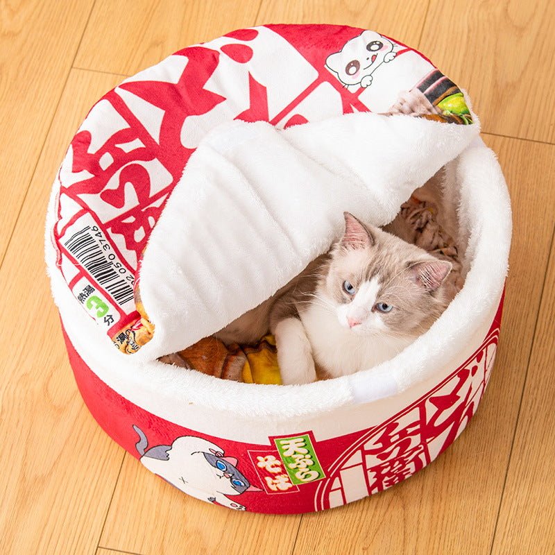 Dailypets Noodle Bowl Cat Bed – Plush Cozy Cat Hideout