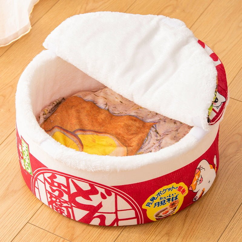 Dailypets Noodle Bowl Cat Bed – Plush Cozy Cat Hideout