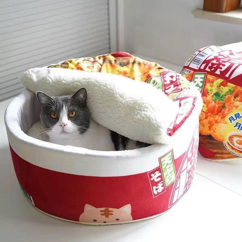Dailypets Noodle Bowl Cat Bed – Plush Cozy Cat Hideout