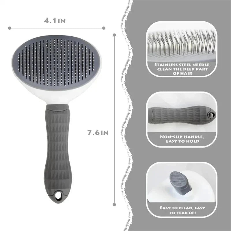 Dailypets Self-Cleaning Pet Grooming Brush for Dogs and Cats with Easy Hair Removal