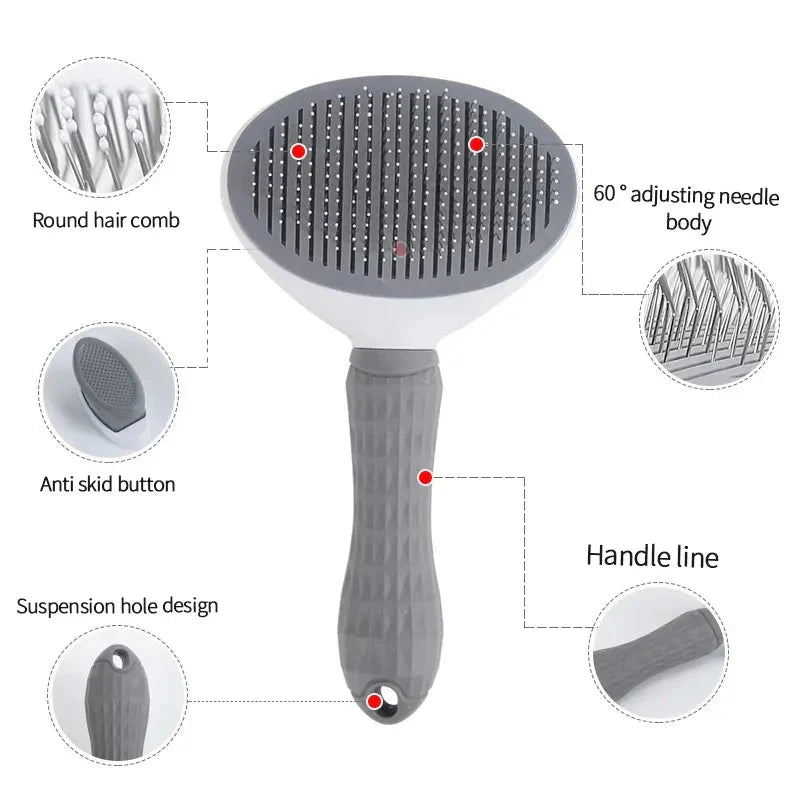 Dailypets Self-Cleaning Pet Grooming Brush for Dogs and Cats with Easy Hair Removal