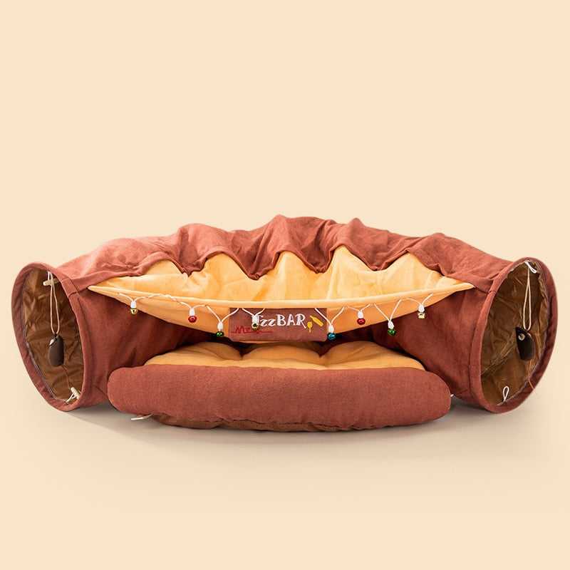 Dailypets Cat Tunnel Bed – Cozy Plush Hideout for Play & Rest
