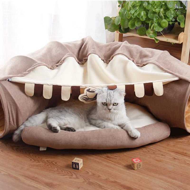 Dailypets Glamping Cat Bed – Interactive Cat Tunnel & Sleeping Nest