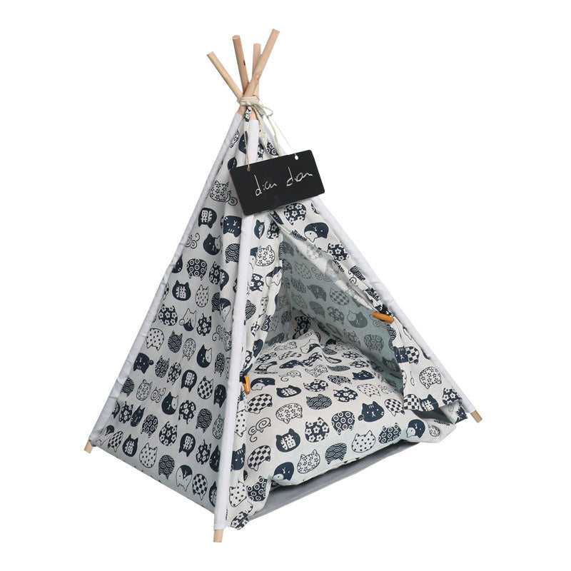 Dailypets Modern Cat Teepee with Wooden Frame