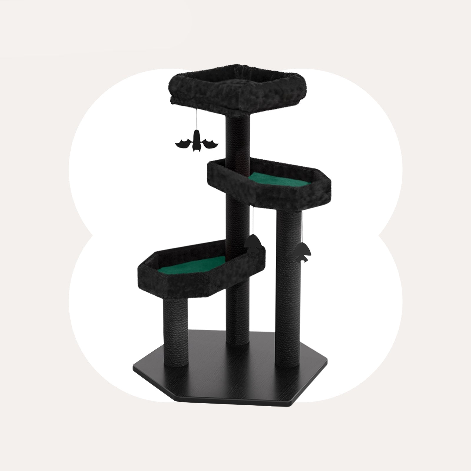 Dailypets Cat Tree Dark Style Cat Scratcher with Cozy Platforms
