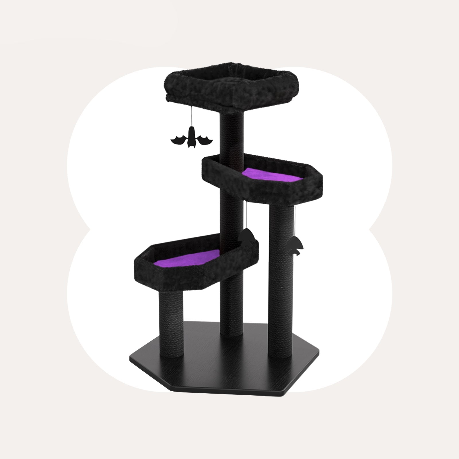 Dailypets Cat Tree Dark Style Cat Scratcher with Cozy Platforms