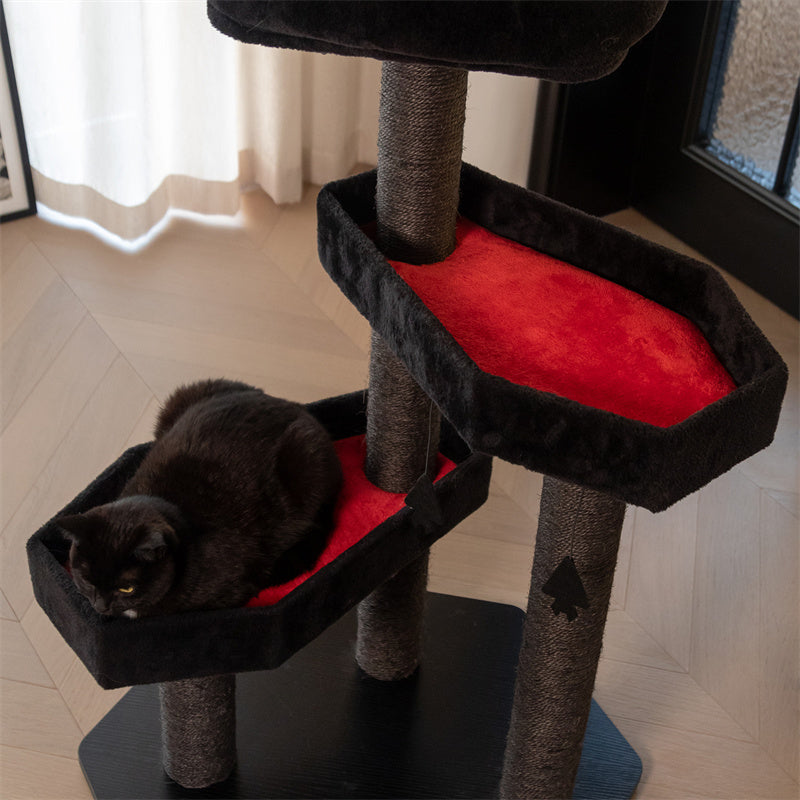 Dailypets Cat Tree Dark Style Cat Scratcher with Cozy Platforms
