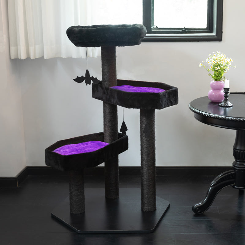 Dailypets Cat Tree Dark Style Cat Scratcher with Cozy Platforms