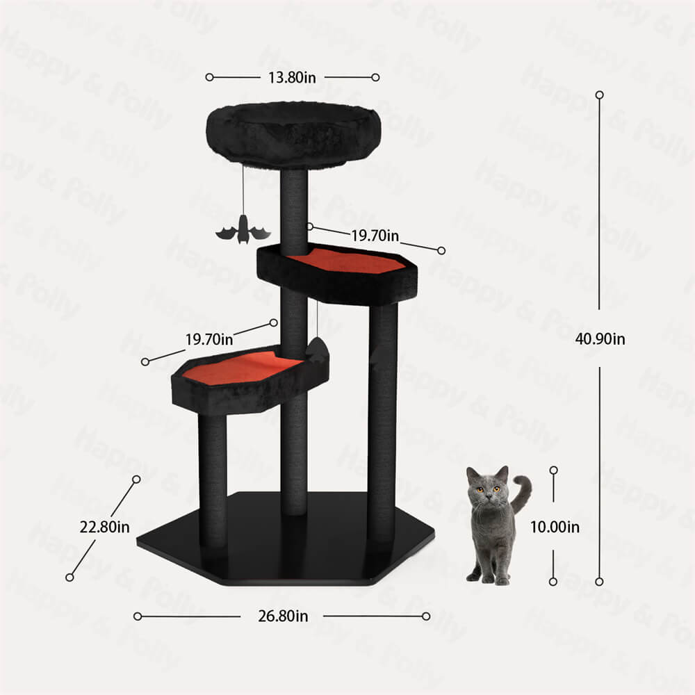 Dailypets Cat Tree Dark Style Cat Scratcher with Cozy Platforms