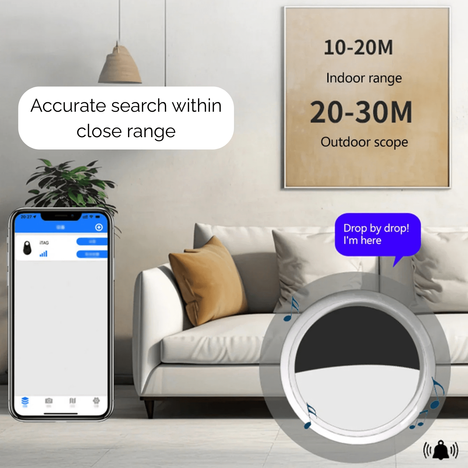 Dailypets Bluetooth Pet Tracking Device with Last Location Memory and App Support