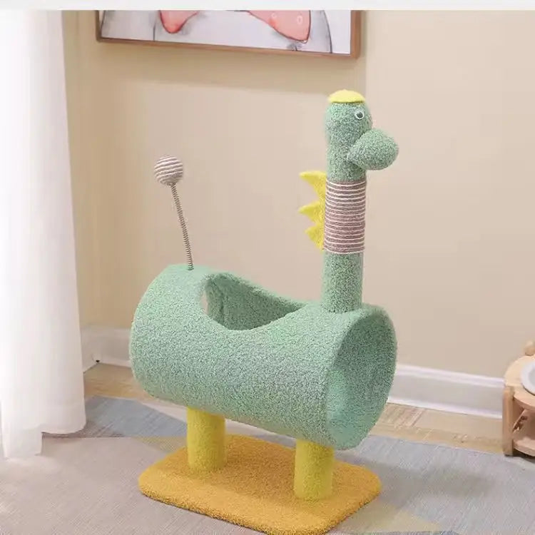 Dailypets Compact Cat Scratcher Toy with Tunnel Bed