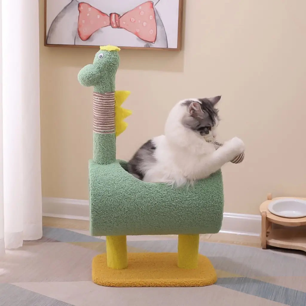 Dailypets Compact Cat Scratcher Toy with Tunnel Bed