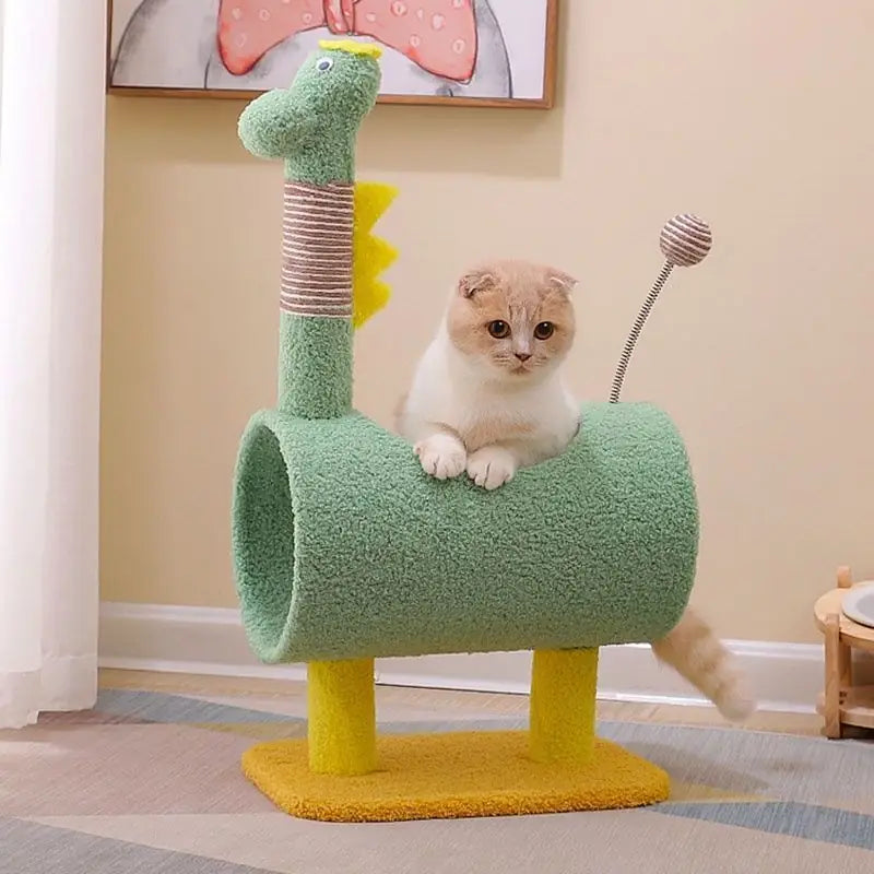 Dailypets Compact Cat Scratcher Toy with Tunnel Bed