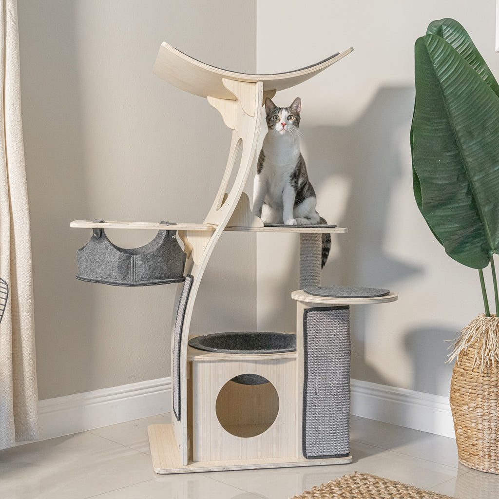 Dailypets Wooden Cat Tower with Observation Perch