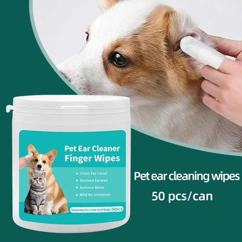 Dailypets Pet Ear Cleaning Wipes with Finger Design for Dogs and Cats Daily Care