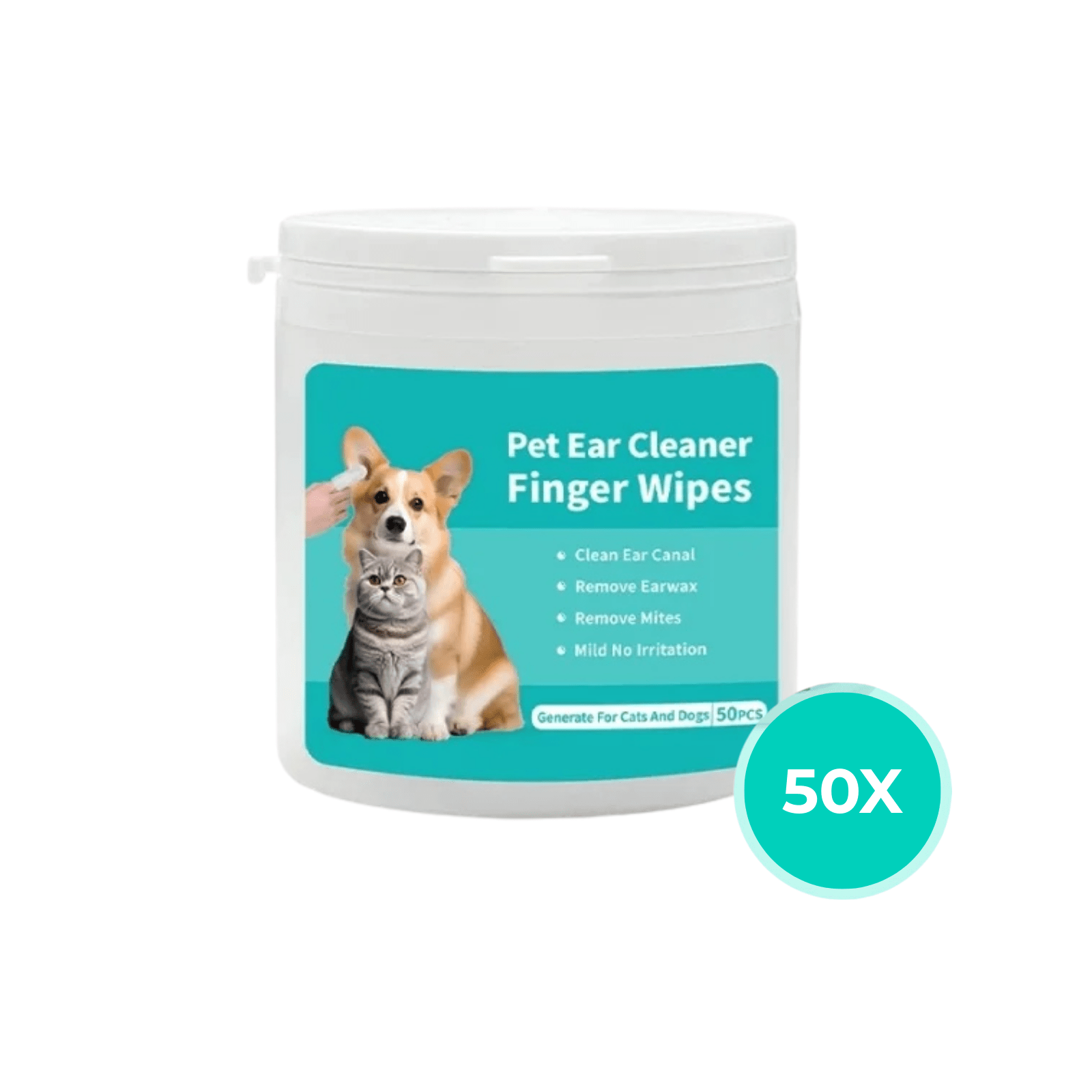 Dailypets Pet Ear Cleaning Wipes with Finger Design for Dogs and Cats Daily Care