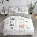 Dailypets Have A Nice Day Cat Bedding Set – Soft Cartoon Duvet Cover for Cat Lovers