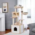 Dailypets Premium Modern Cat Tree – Dual Condo Cat Tower with Hanging Toy Balls
