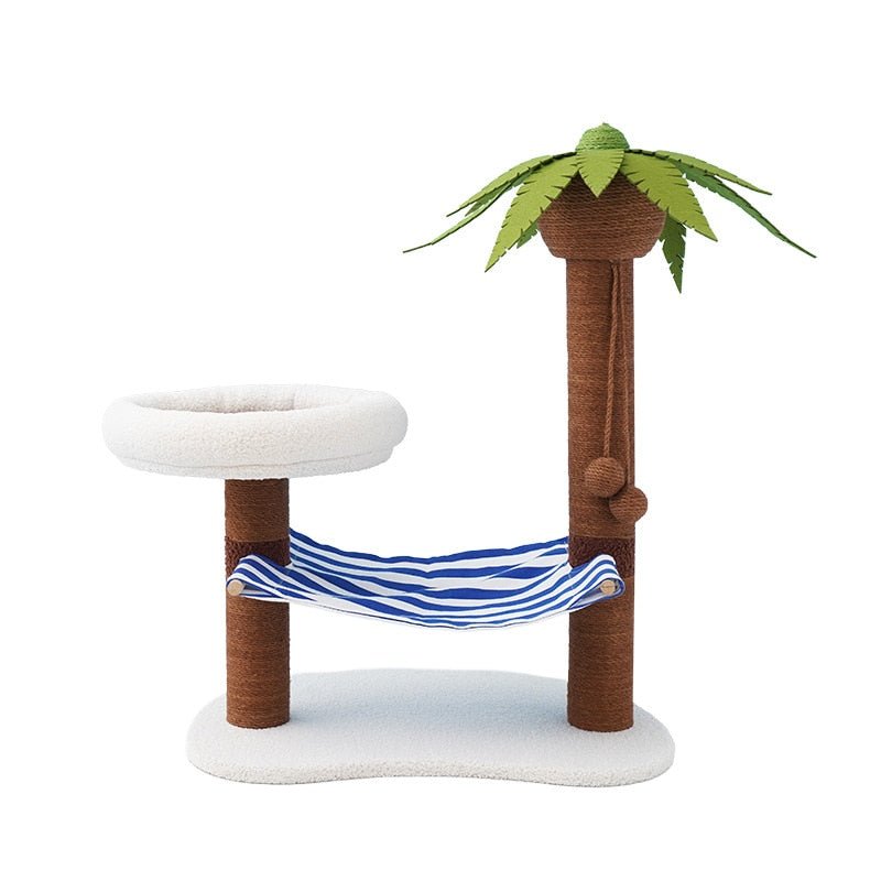 Dailypets Tropical Cat Tree – Elevated Cat Bed, Hammock & Palm Scratching Posts