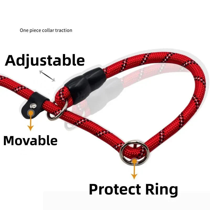 Dailypets Adjustable P-Chain Dog Collar with Reflective Strips for Everyday Training