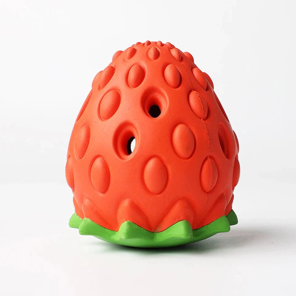 Dailypets Strawberry Treat Dispensing Dog Toy for Chewing & Slow Feeding