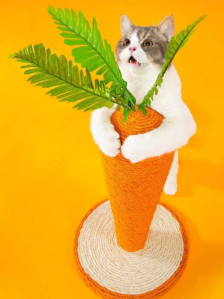 Dailypets Standing Carrot Cat Scratching Post – Interactive Cat Furniture
