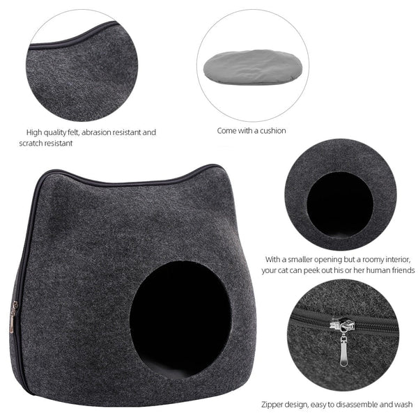 Dailypets Cat Ear Hideout – Soft Felt Sleeping Cave