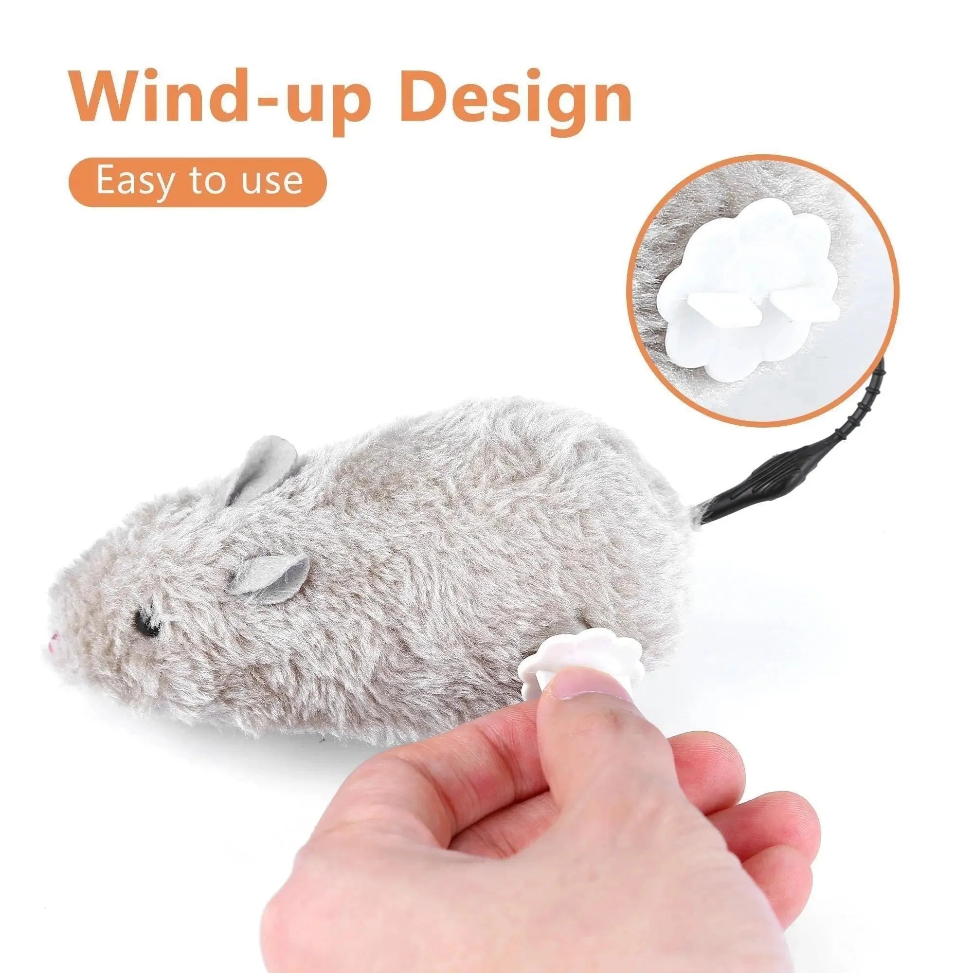 Dailypets Wind-Up Mouse Toy for Cats with Realistic Motion & Battery-Free Play Fun
