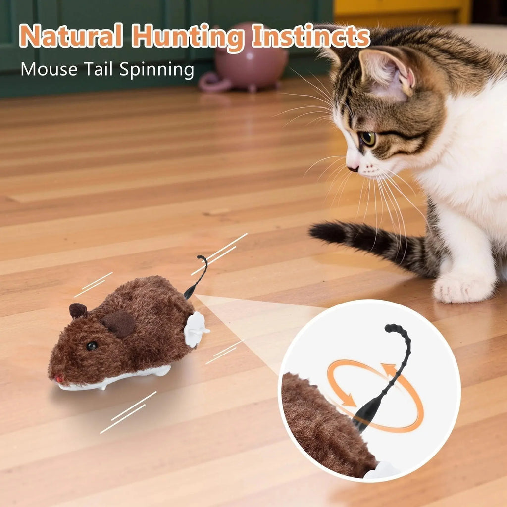 Dailypets Wind-Up Mouse Toy for Cats with Realistic Motion & Battery-Free Play Fun