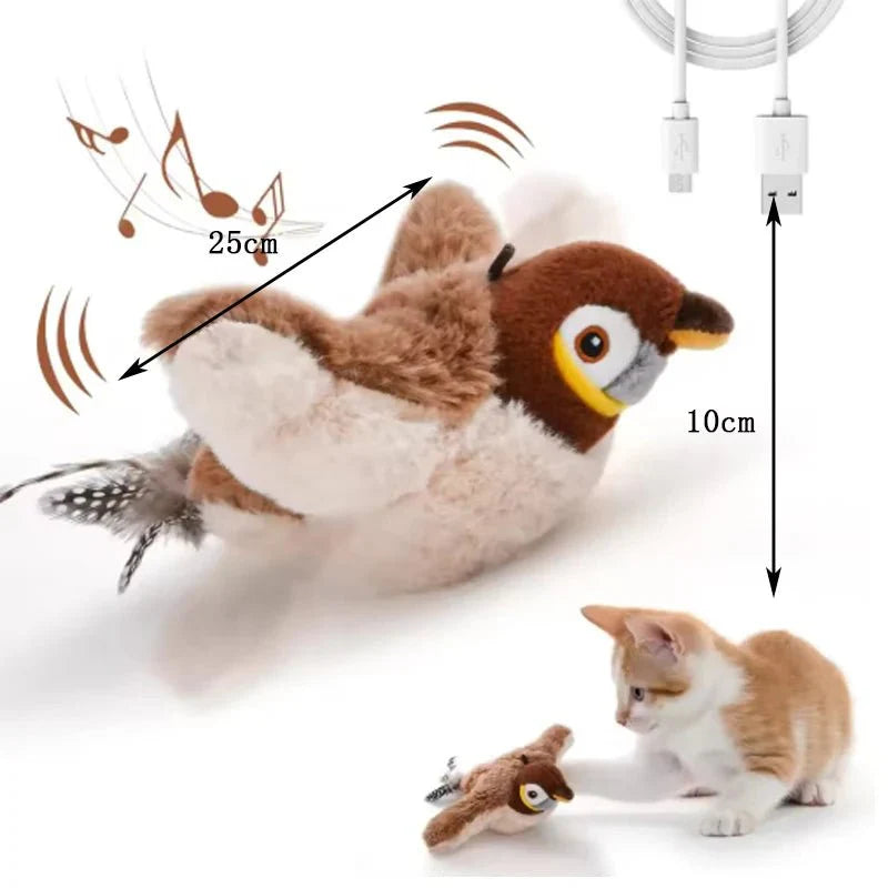 Dailypets Interactive Bird Toy for Cats with Flapping Wings, Sound & Motion Play