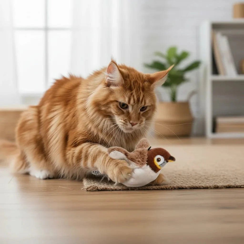 Dailypets Interactive Bird Toy for Cats with Flapping Wings, Sound & Motion Play