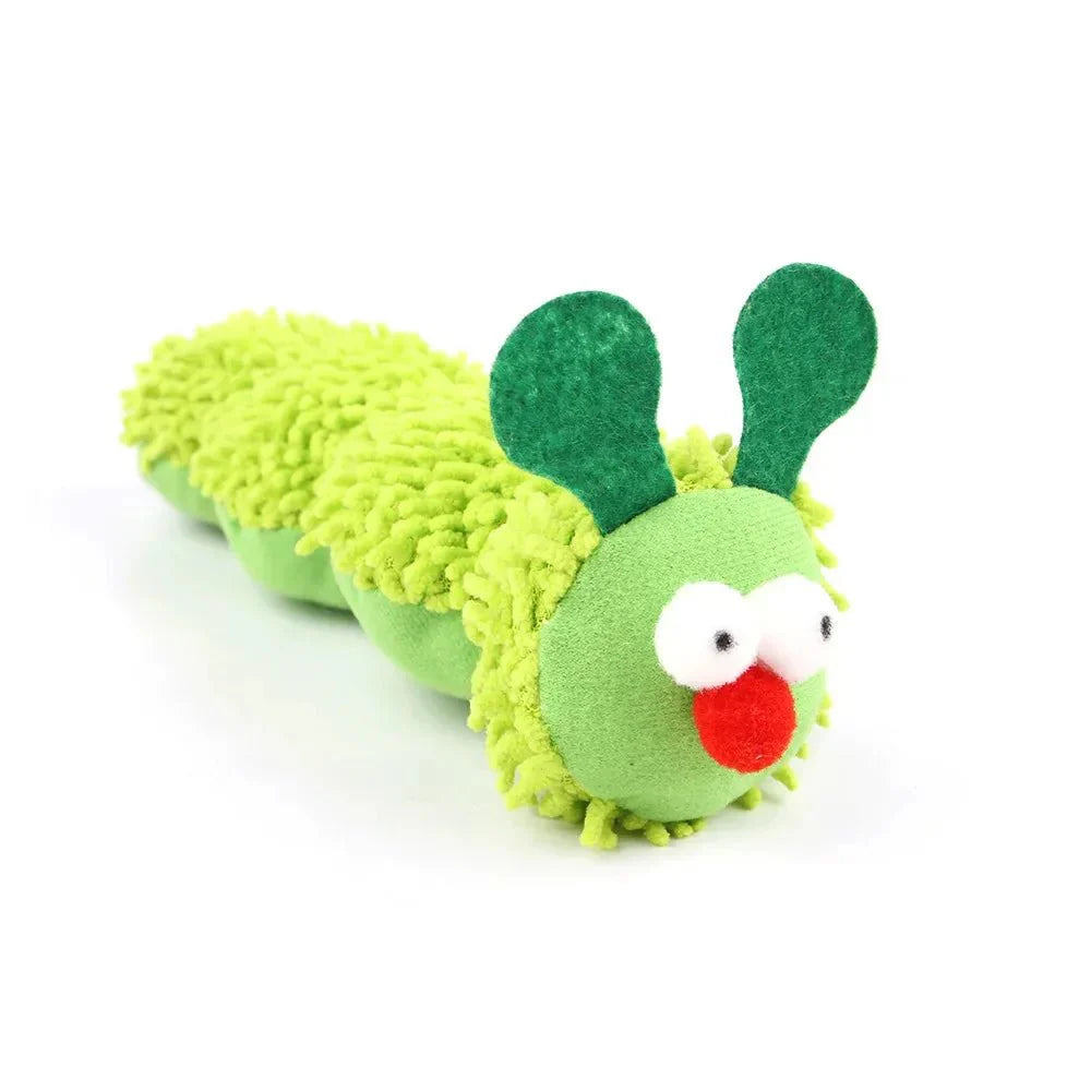 Dailypets Interactive Caterpillar Catnip Plush Toy for Cats with Silvervine & Crinkle Fun