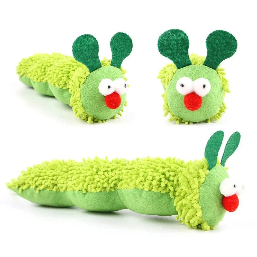 Dailypets Interactive Caterpillar Catnip Plush Toy for Cats with Silvervine & Crinkle Fun