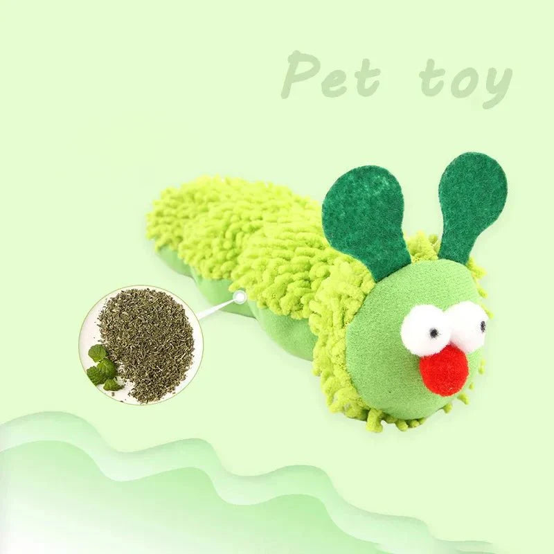 Dailypets Interactive Caterpillar Catnip Plush Toy for Cats with Silvervine & Crinkle Fun