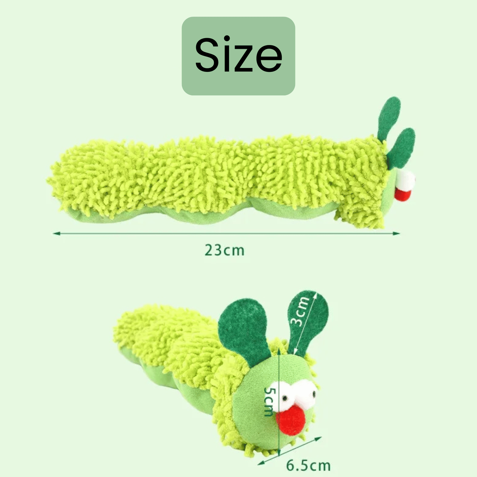 Dailypets Interactive Caterpillar Catnip Plush Toy for Cats with Silvervine & Crinkle Fun