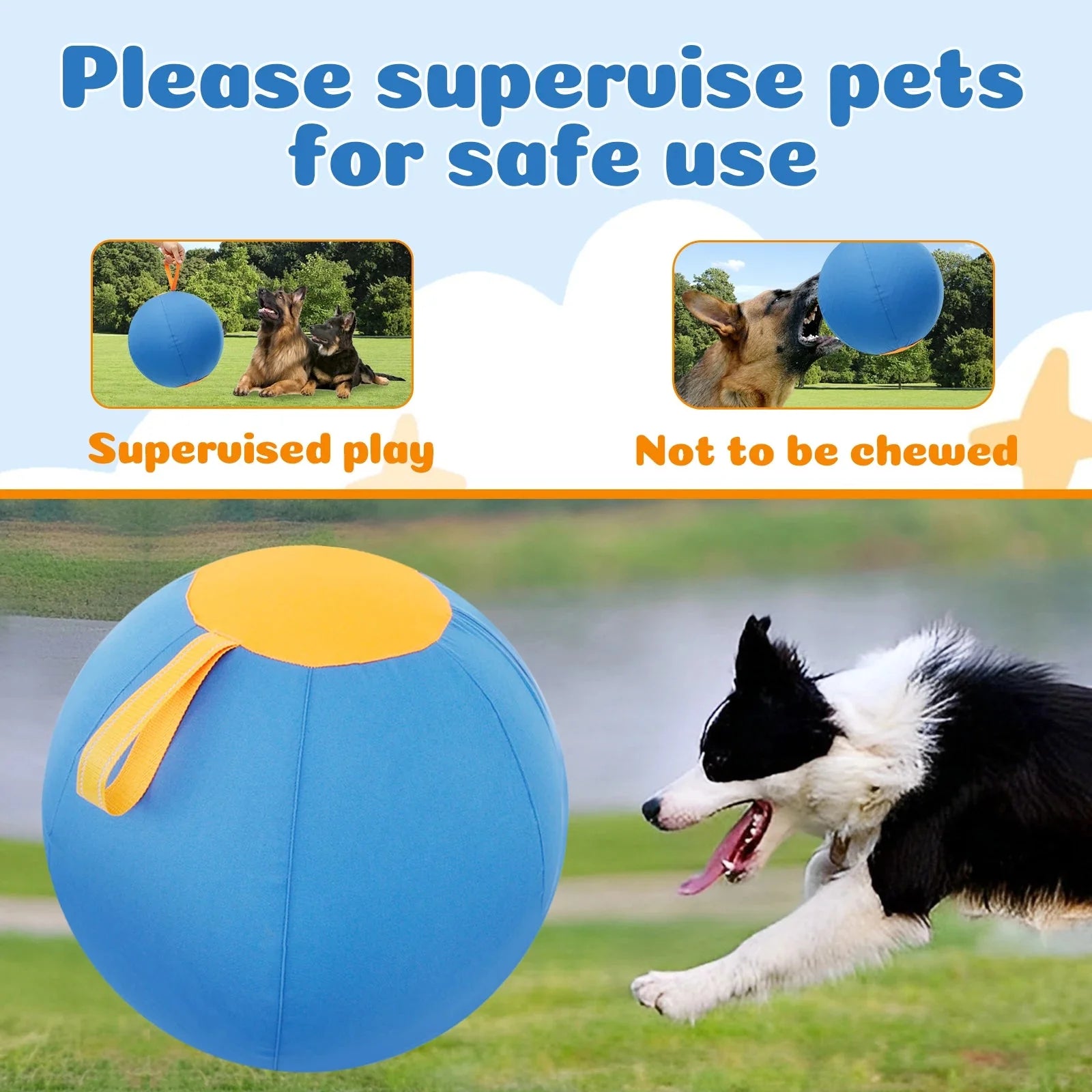 Dailypets Interactive Herding Ball for Dogs with Durable Cover & Pump