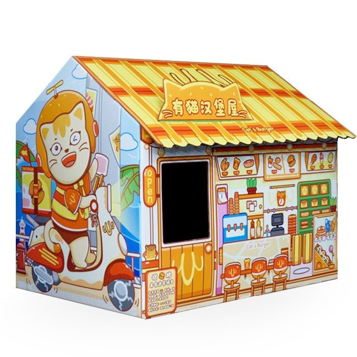Dailypets Japanese Style Cat House – Cozy Indoor Cardboard Bed