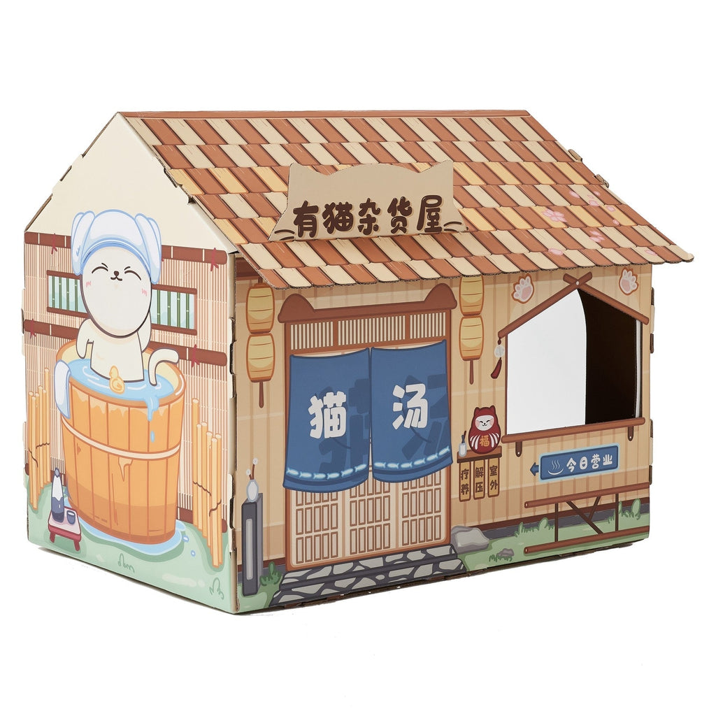 Dailypets Japanese Style Cat House – Cozy Indoor Cardboard Bed