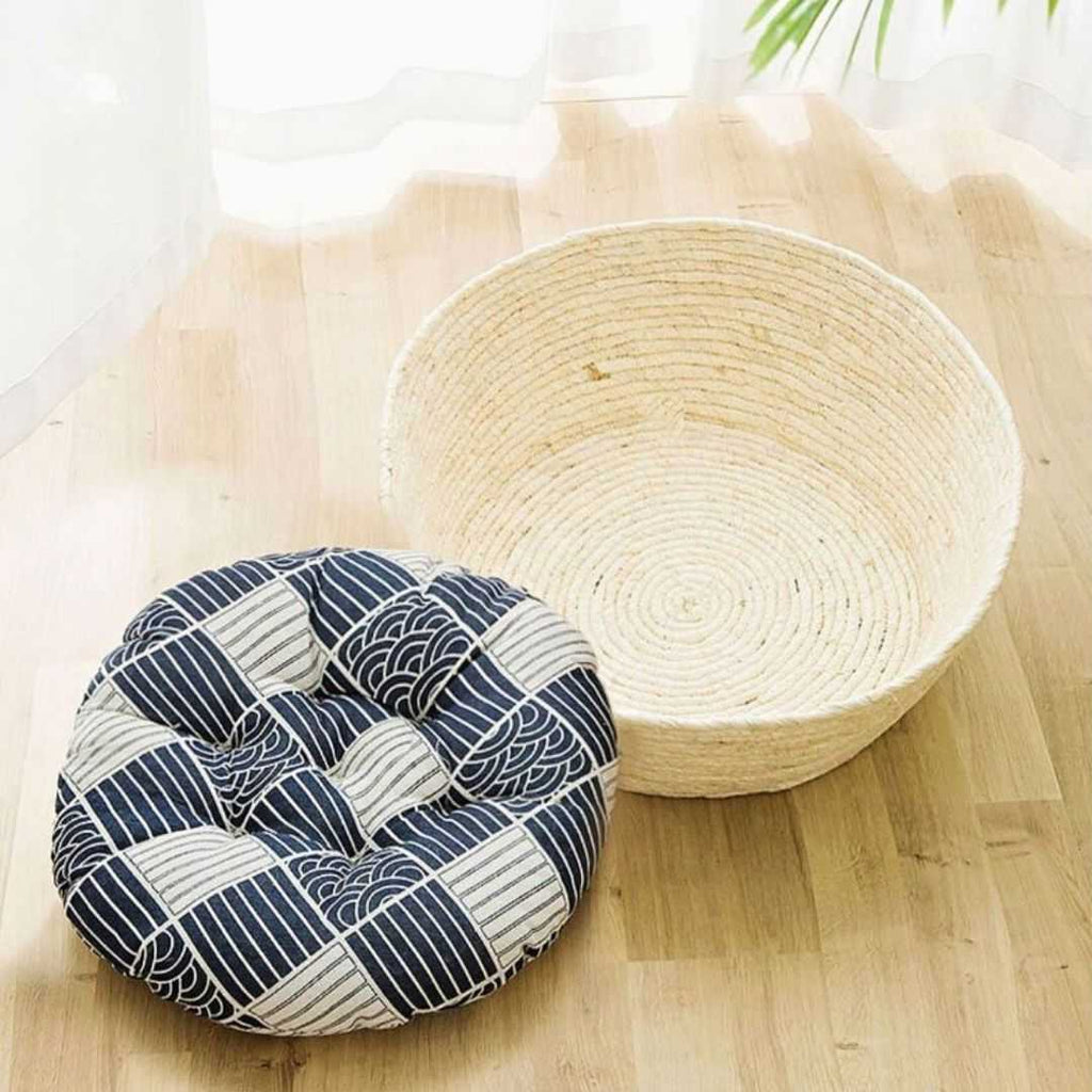 Dailypets Hand-Woven Cat Bed, Natural Sisal Basket for Indoor Cats