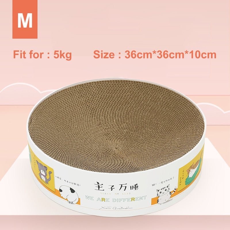 Dailypets Round Cardboard Cat Scratcher Bed