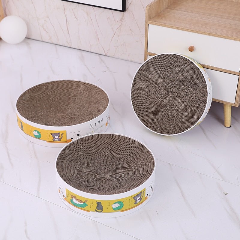 Dailypets Round Cardboard Cat Scratcher Bed