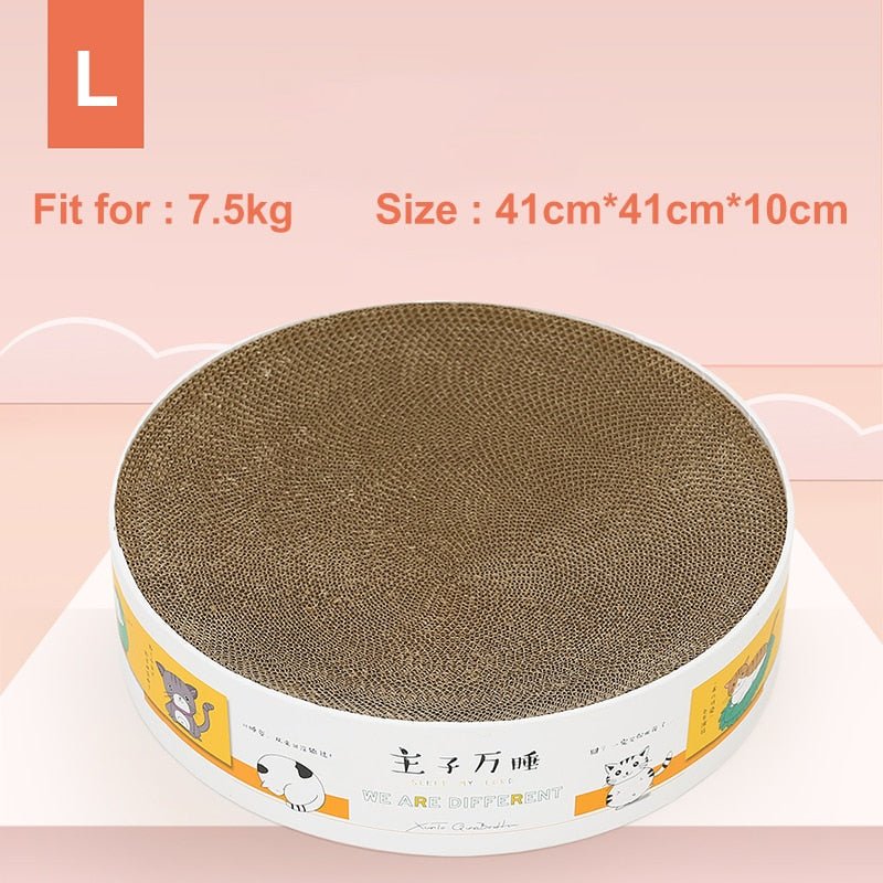 Dailypets Round Cardboard Cat Scratcher Bed