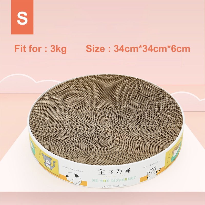 Dailypets Round Cardboard Cat Scratcher Bed