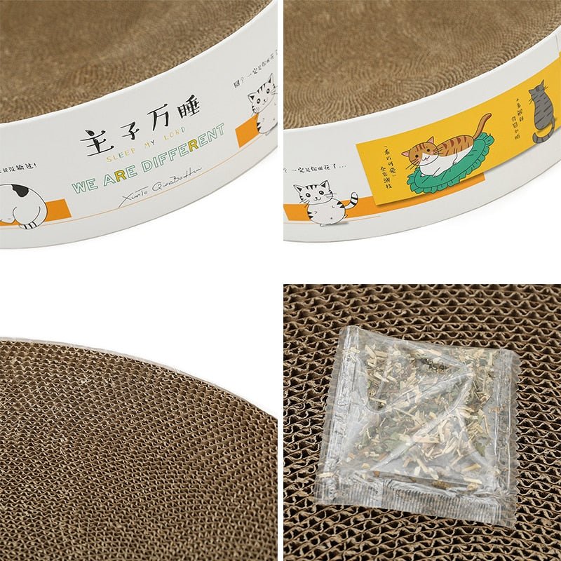 Dailypets Round Cardboard Cat Scratcher Bed